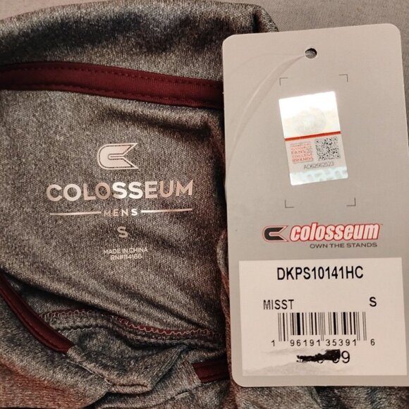 Men's Colosseum Mississippi State Bulldogs Short Sleeve Polo Shirt Gray - Picture 8 of 9